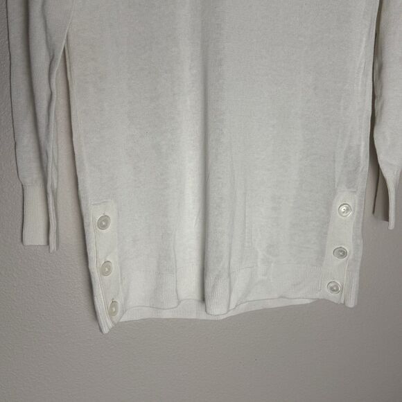 J. Crew Factory Women's NWT V Neck Tunic Sweater Linen Blend White AW729 Sz XS - Picture 2 of 9